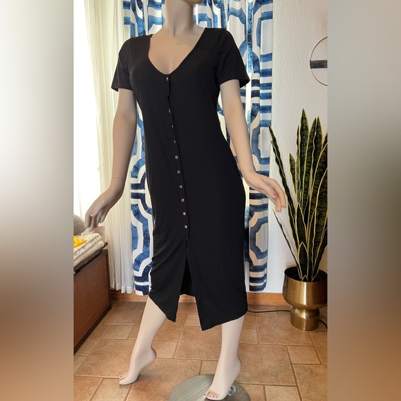 Velvet Torch Short Sleeve Black Button-Down Midi Dress Size XXL - Picture 2 of 10
